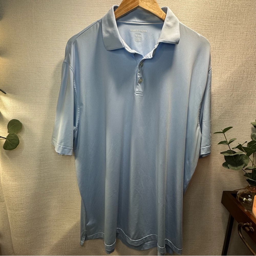 Harlestons Tailored Fit Light Blue Men's Short Sleeve Polo Shirt XXL